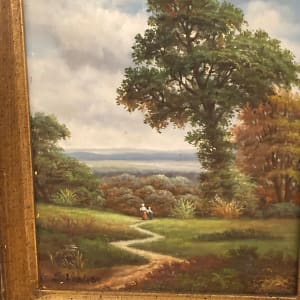 Framed oil painting in ornate frame 