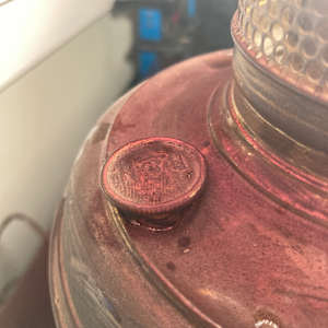 Bradley and Hubbard electrified oil lamp 