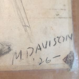 unframed signed nude drawing of male by M Davison 