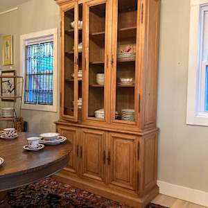 Walnut 2 piece French hutch 