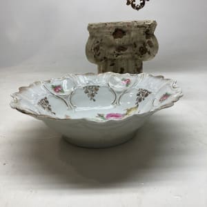 Hand decorated serving bowl 