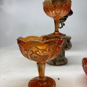 Carnival glass compote
