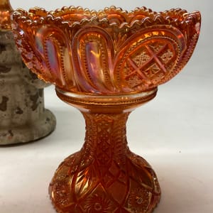 Carnival glass compote