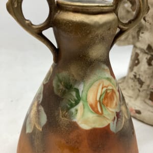 hand painted turn of the century floral vase 