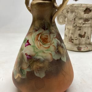 hand painted turn of the century floral vase 