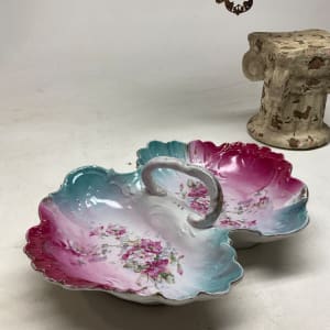Hand decorated turn of the century serving plate