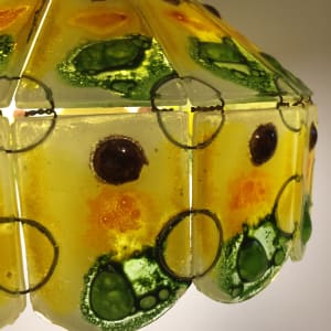 hanging mid century art glass porch light 