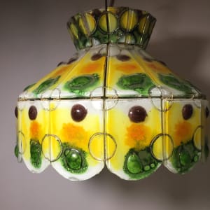 hanging mid century art glass porch light 