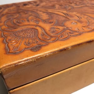 Hand tooled leather box 