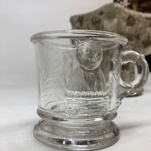 EAPG clear glass animal mug