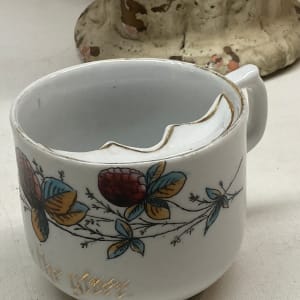 1800's porcelain hand decorated mustache cup 