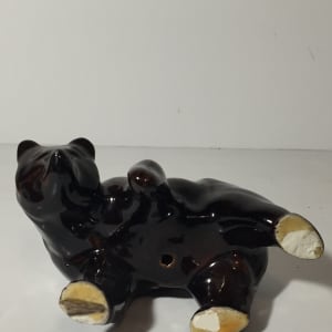 vintage ceramic brown glazed bear 