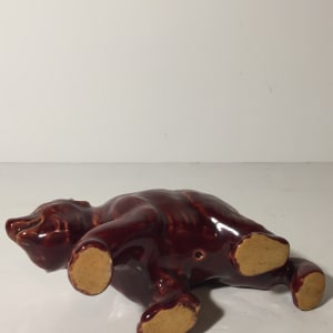 vintage ceramic red bear figure 