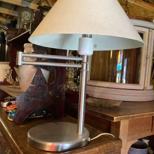 Walter Von Nessen adjustable swing arm brushed nickle desk lamp 