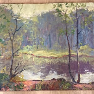 Carl G. T. Olson New Hampshire river oil on board 