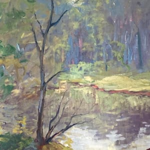 Carl G. T. Olson New Hampshire river oil on board 