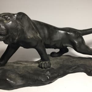 Meiji bronze lion  sculpture 