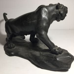 Meiji bronze lion  sculpture 