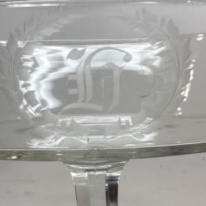 Large EAPG monogrammed "H" compote 