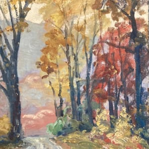 Original oil painting on board upper notch path in springtime by Carl G. T. Olson 