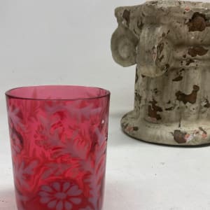 turn of the century ruby cased glass tumbler 