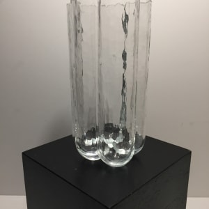 Art glass Scandinavian clear vase 