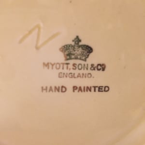 Hand decorated Myott deco teapot 