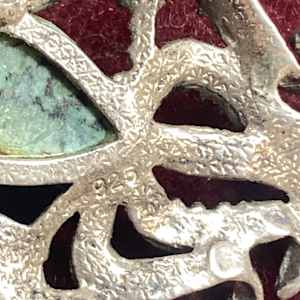 Sterling Silver octopus pendant with turquoise stone 