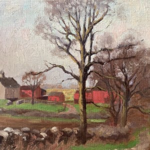 framed farm oil painting  by Carl G. T. Olson 