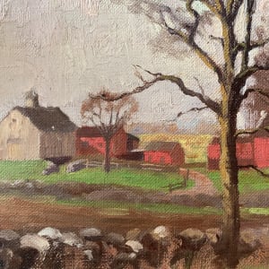 framed farm oil painting  by Carl G. T. Olson 