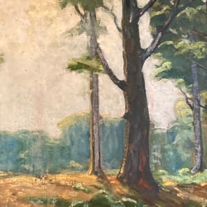 Framed original oil on canvas of summer woods by Carl G. T. Olson 