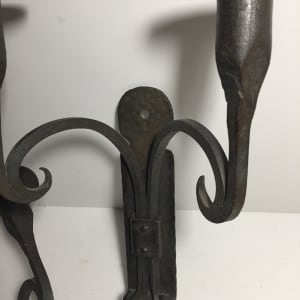 Arts and Crafts Iron  candle wall sconces 