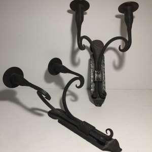 Arts and Crafts Iron  candle wall sconces 