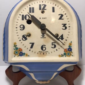 vintage ceramic decorated Miller kitchen wall clock 