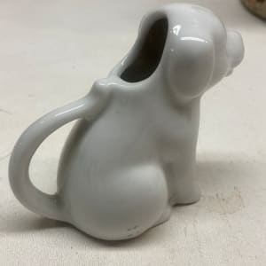 mini white dog porcelain creamer 
