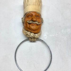 Bossons chalk ware chef towel holder 