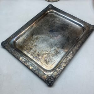 Large Victorian silver plate serving tray 