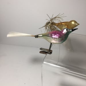 Vintage hand blown Christmas tree bird figure 