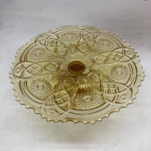 Imperial glass amber large cake plate 