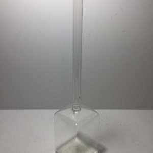 square ultra thin art glass vase with narrow neck 