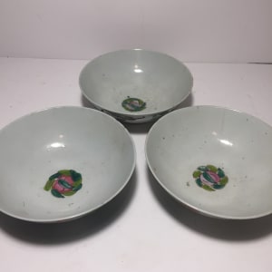 set of 3 old Chinese bowls 