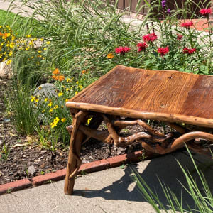 carved Japanese root table 