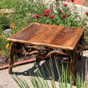 carved Japanese root table 