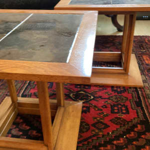 Pair of Drexel tile topped end table 