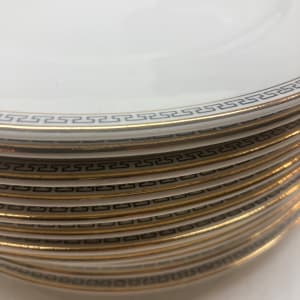 Pope Gossard greek key bread plates (12) 