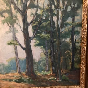 Framed original oil on canvas of summer woods by Carl G. T. Olson 