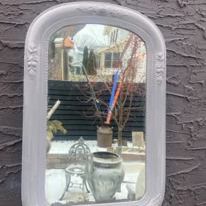 Framed Victorian arched mirror 