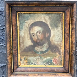 Framed RETABLO of Jesus on tin circa 18th century 