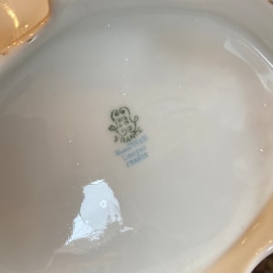 Large Limoges floral porcelain serving bowl 