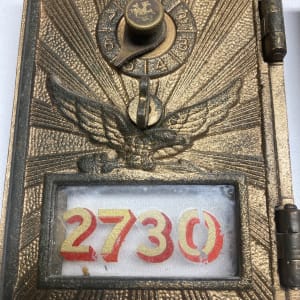 vintage brass eagle mailbox door 